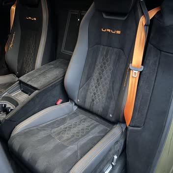 Alcantara Lamborghini Urus seats after an interior clean.