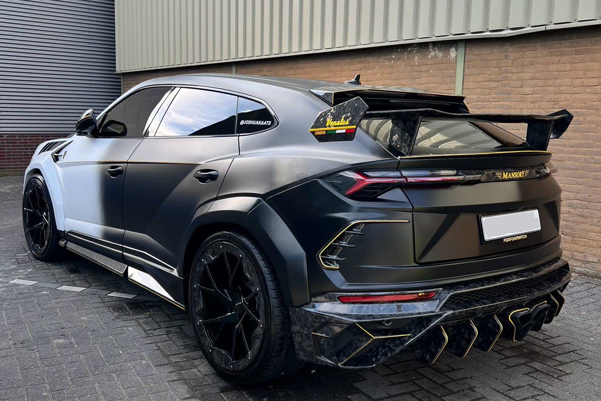 A Lamborghini Urus detailed on location.